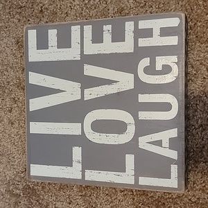 "Live Love Laugh" 8x8in wooden sign